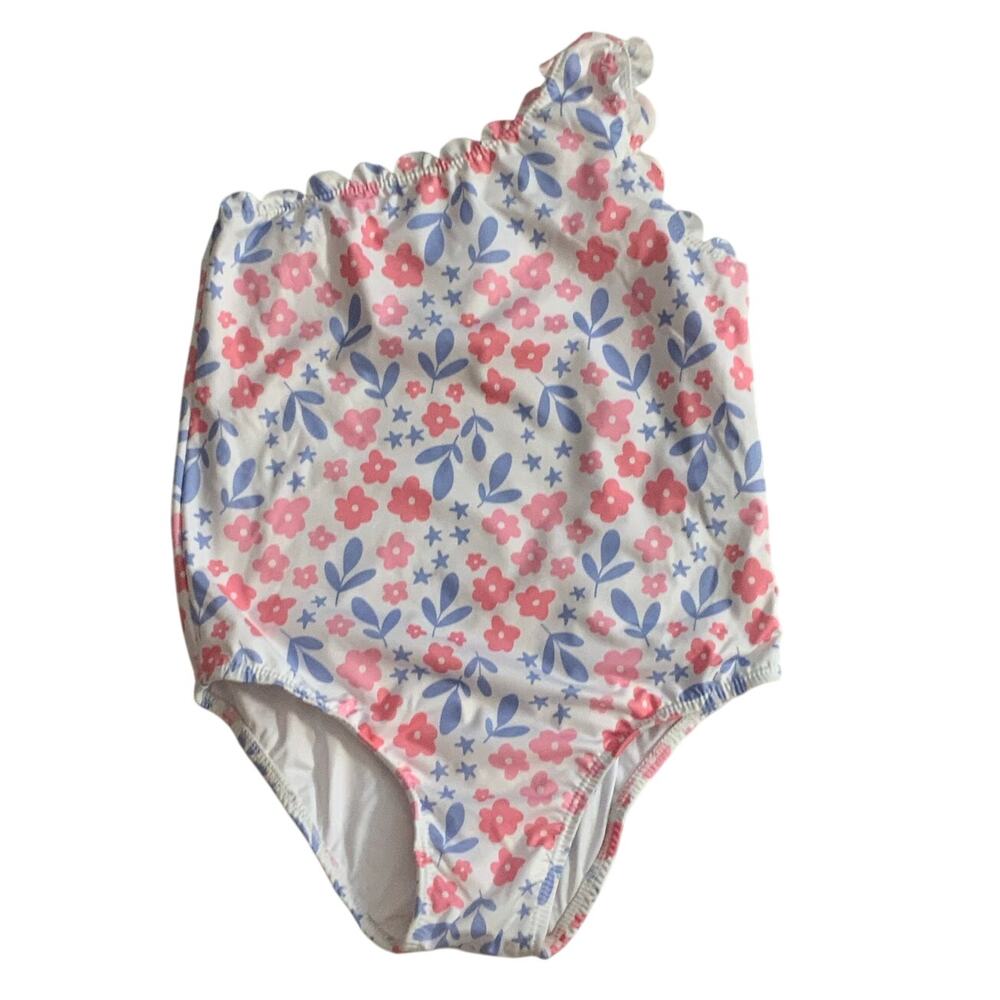 James & Lottie One Piece Scalloped Swimsuit, Pink and Lavender‎ Floral